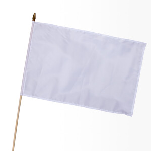 Stock-Flagge 30 x 45 : Weiß - Ideal zum selbergestalten!