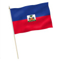 Stock-Flagge : Haiti mit Wappen / Premiumqualität
