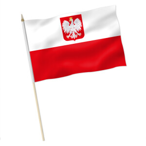 Stock-Flagge : Polen mit Adler / Premiumqualität