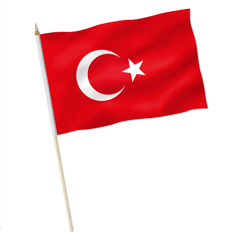 Stockflagge Stockfahne Türkei 60x90cm Fahne Flagge mit Stock 