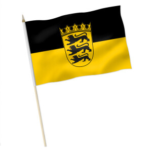 Stock-Flagge : Baden-Württemberg mit Wappen / Premiumqualität