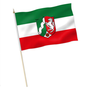 Stock-Flagge : Nordrhein-Westfalen mit Wappen / Premiumqualität