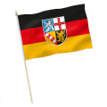 Stock-Flagge : Saarland mit Wappen / Premiumqualität