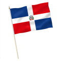 Stock-Flagge : Dominikanische Republik mit Wappen /...