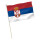 Stock-Flagge : Serbien mit Wappen / Premiumqualität