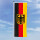 Hochformats Fahne Deutschland mit Adler 80x200 cm seitliche Karabiner + Hohlsaum für Mast mit Ausleger