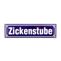 Emailleschild: "Zickenstube", 8x31cm