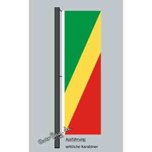 Hochformats Fahne Kongo, Brazzaville