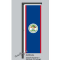 Hochformats Fahne Belize mit Wappen