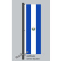 Hochformats Fahne El Salvador mit Wappen