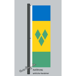Hochformats Fahne St. Vincent & Grenadinen
