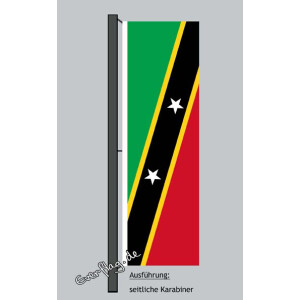 Hochformats Fahne St. Kitts & Nevis