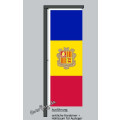 Hochformats Fahne Andorra mit Wappen