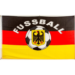 Flagge 90 x 150 : Deutschland mit Fußball