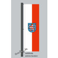Hochformats Fahne Thüringen mit Wappen