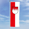 Hochformats Fahne Franken mit Wappen