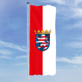 Hochformats Fahne Hessen mit Wappen