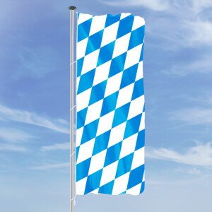 Hochformats Fahne Bayern Raute o. Wappen