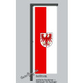 Hochformats Fahne Brandenburg mit Wappen