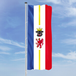 Hochformats Fahne Mecklenburg-Vorp. mit Wappen