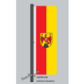 Hochformats Fahne Burgenland mit Wappen