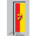 Hochformats Fahne Burgenland mit Wappen