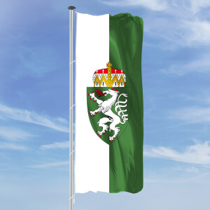Hochformats Fahne Steiermark mit Wappen