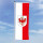 Hochformats Fahne Tirol mit Wappen