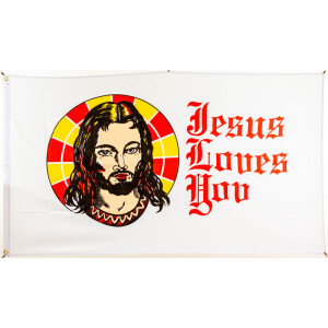 Flagge 90 x 150 : Jesus loves you