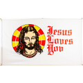 Flagge 90 x 150 : Jesus loves you
