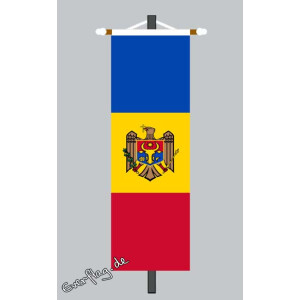 Banner Fahne Moldau 80x200 cm ohne Ringbandsicherung