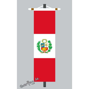 Banner Fahne Peru mit Wappen 80x200 cm ohne Ringbandsicherung