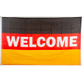 Flagge 90 x 150 : Welcome Schwarz Rot Gold