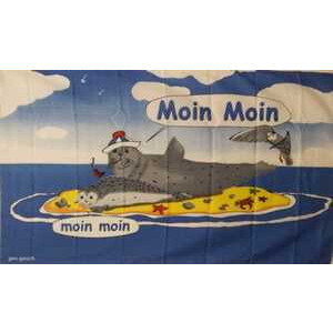 Flagge 90 x 150 : Moin Moin liegender Seehund