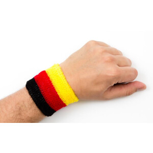 Schweißband Deutschland fürs Handgelenk schwarz rot gold BRD sweatband for wrist 