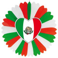 Dekofächer Mexico Flagge in Herzform, einseitig, 60 cm