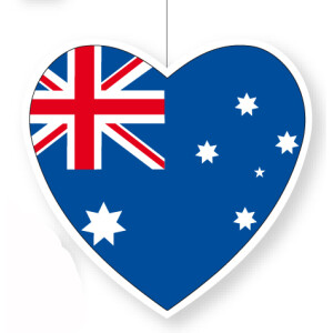 Deckenhänger Australien Herz, 29 cm