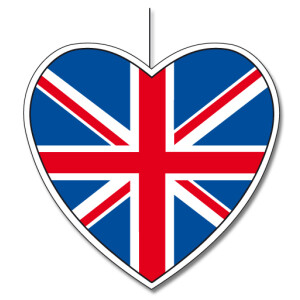 Deckenhänger GB, Großbritannien Herz, 29 cm