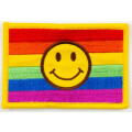 Patch zum Aufbügeln oder Aufnähen : Regenbogen mit Smiley...