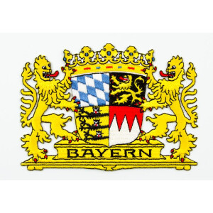 Patch zum Aufbügeln oder Aufnähen : Bayern mit Wappen und Löwen - Groß