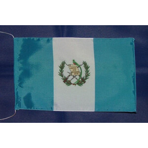 Tischflagge 15x25 : Guatemala mit Wappen
