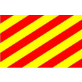 Premiumfahne Signalflagge Y, 24 x 20 cm, mit Strick-/...