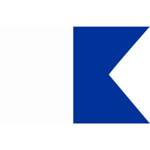 Premiumfahne Signalflagge A, 60 x 50 cm, mit Strick-/ Schlaufe