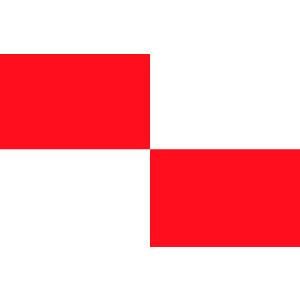 Premiumfahne Signalflagge U, 24 x 20 cm, mit Strick-/ Schlaufe