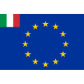 Premiumfahne Europa mit Italien im Eck, 45 x 30 cm, mit...