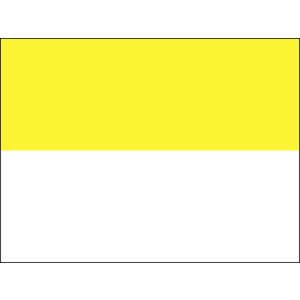 Premiumfahne Gelb-Weiß, 75 x 50 cm, mit Ösen