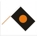 Premiumfahne Motorsportflagge schwarz-orange, 90 x 60 cm