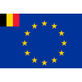 Premiumfahne Europa mit Belgien im Eck, 90 x 60 cm, mit...