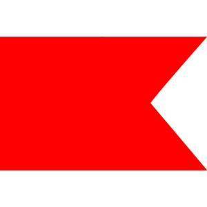 Premiumfahne Signalflagge B - Bravo, 117 x 77 cm, mit Strick-/ Schlaufe