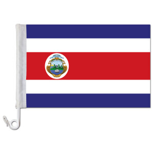Auto-Fahne: Costa Rica + Wappen - Premiumqualität